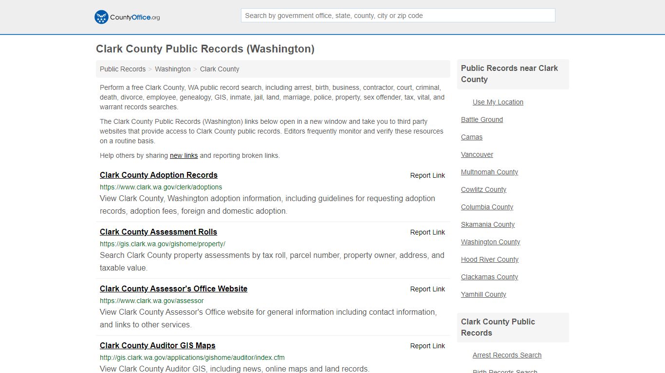 Public Records - Clark County, WA (Business, Criminal, GIS ...